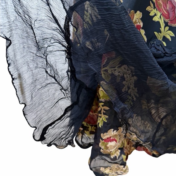 Vintage April Cornell Floral Sheer Midi Dress Size S Whimsigoth Fairy Romantic - Picture 8 of 9